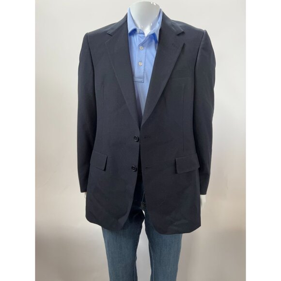 Hart Schaffner & Marx Mens Vintage Navy Blazer 2 Button Notch Lapel Union Made S - Picture 8 of 16